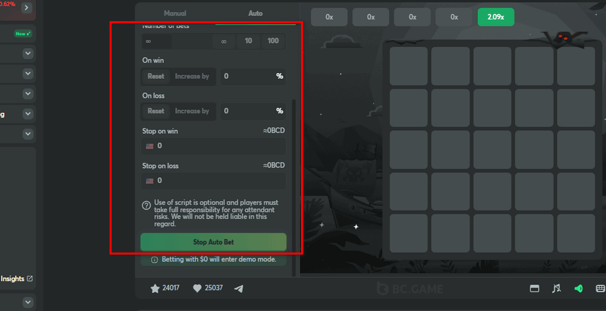 Predictors or scripts for Mines